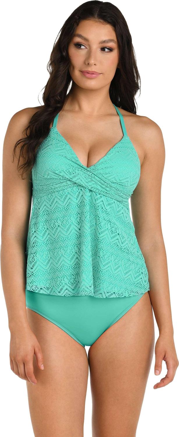 24Th & Ocean - Womens Cecily Molded Front Wrap Flyaway Tankini Top - Image 3