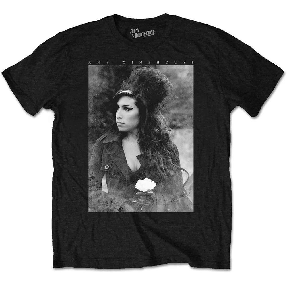 Amy Winehouse - Unisex Flower Portrait T-Shirt - Image 3