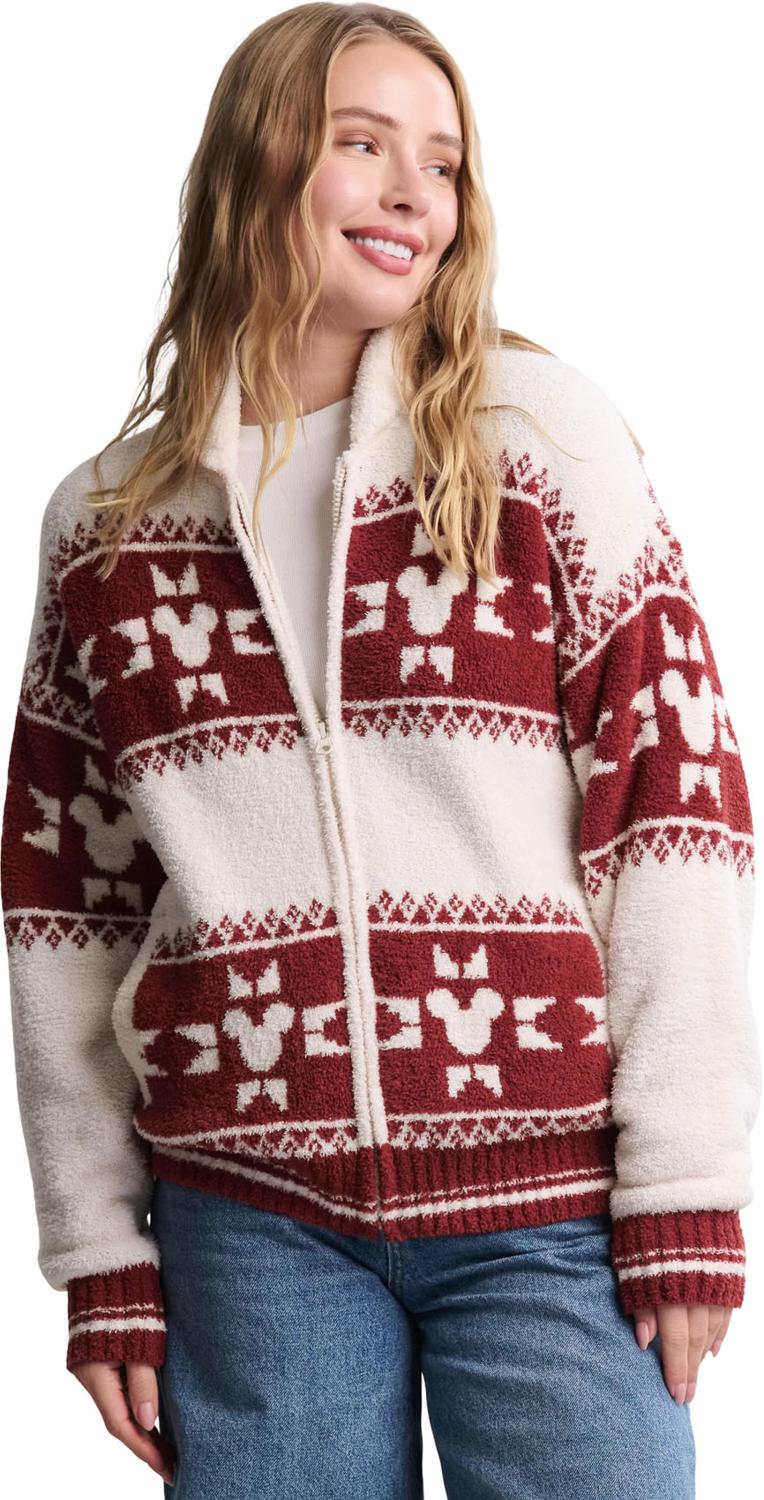 Barefoot Dreams - Unisex CozyChic Disney Mickey Fair Isle Zip Sweater - Image 2