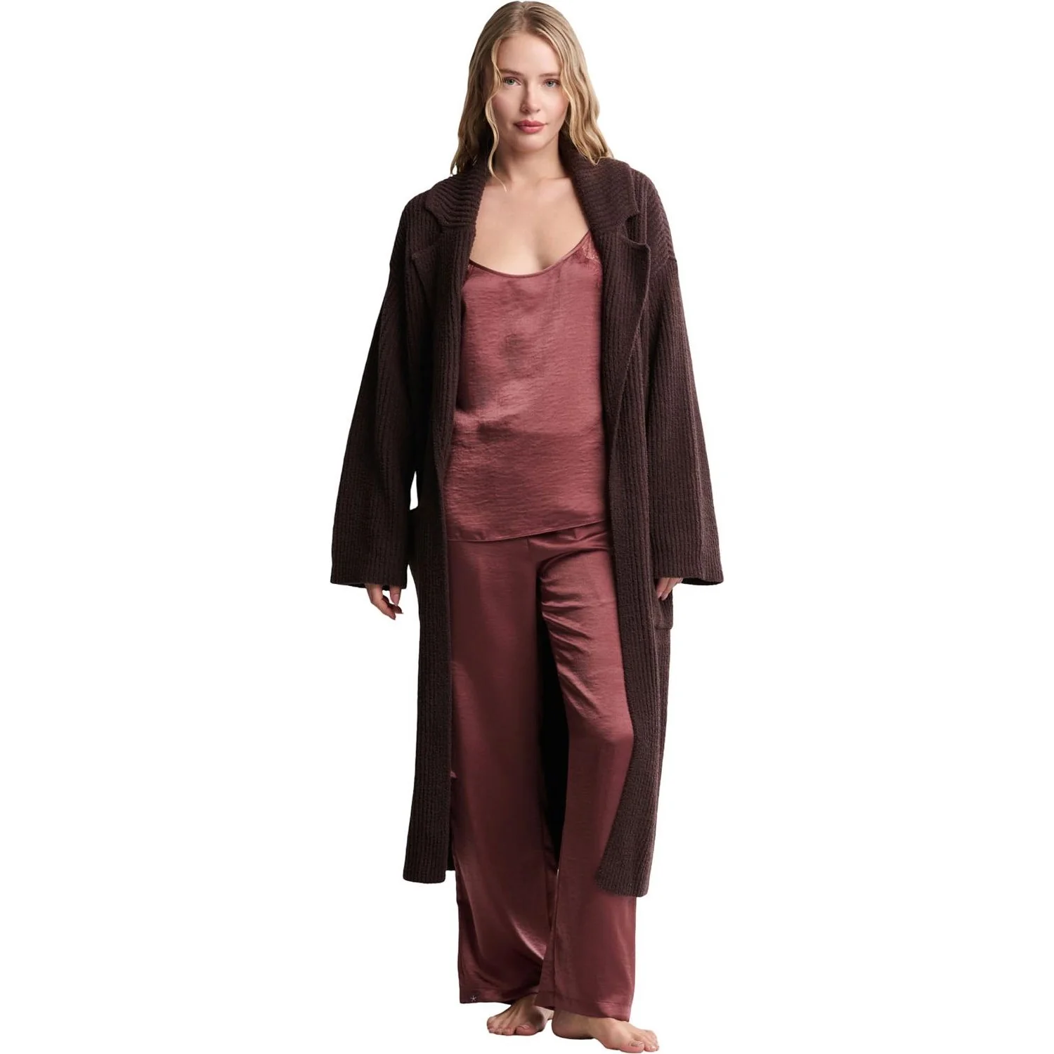 Barefoot Dreams - Womens CozyChic Cotton Rib Long Coat