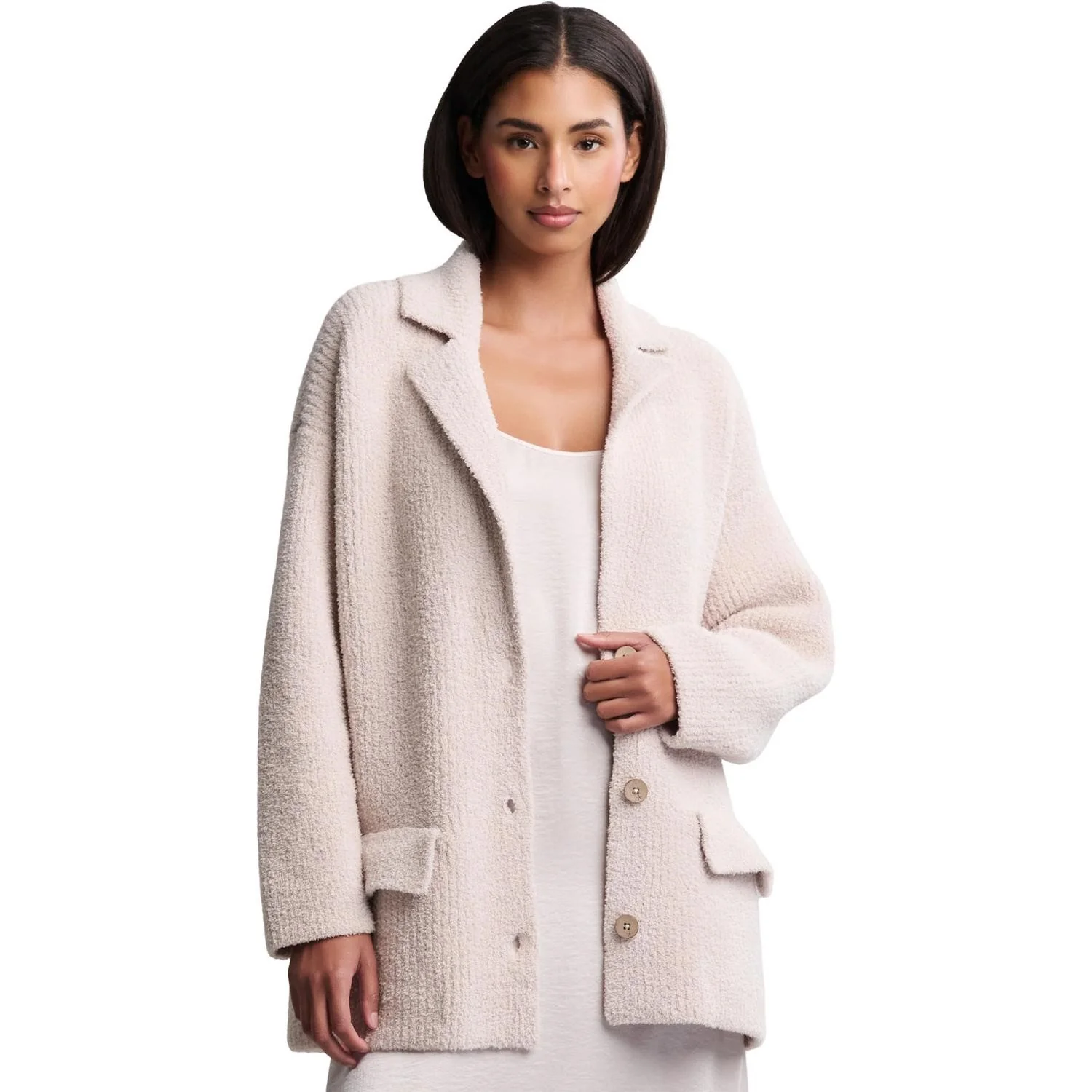 Barefoot Dreams - Womens CozyChic Rib Oversized Notch Collar Blazer - Image 2