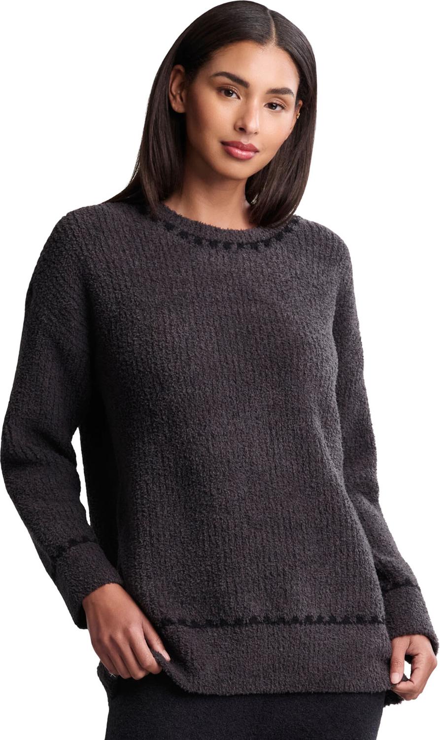 Barefoot Dreams - Womens CozyChic Ribbed Sweater With Blanket Stitch - Image 3