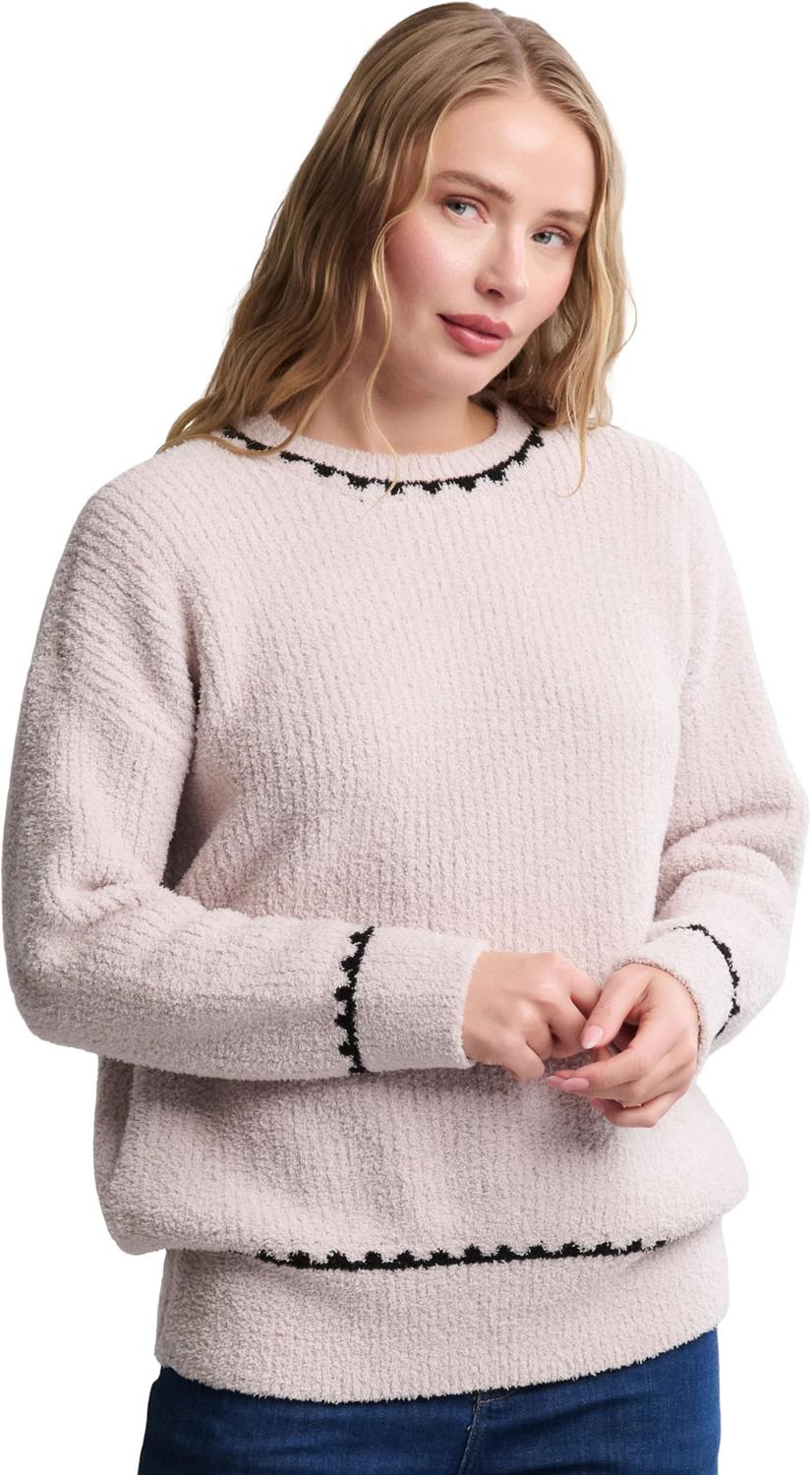 Barefoot Dreams - Womens CozyChic Ribbed Sweater With Blanket Stitch - Image 4