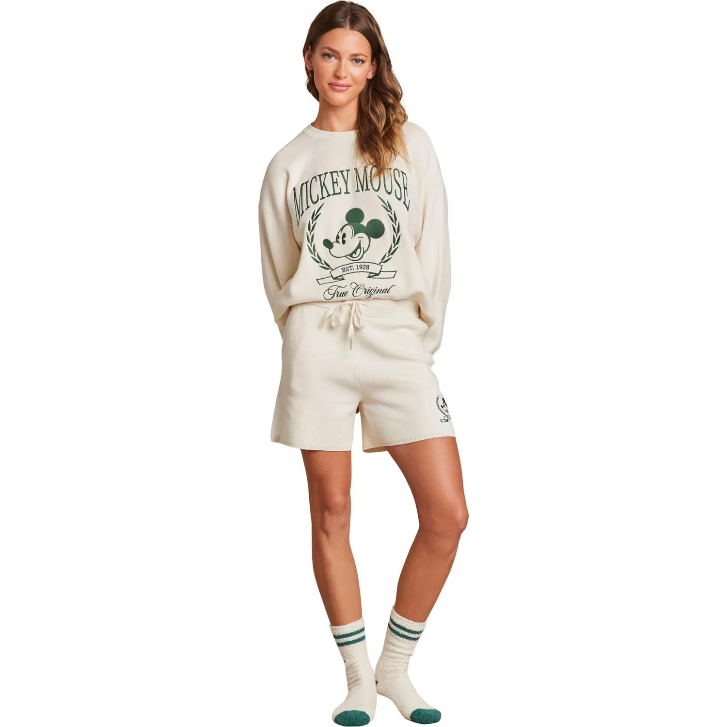 Barefoot Dreams - Womens Cozychic Ultra Lite Disney Mickey Athletic Shorts