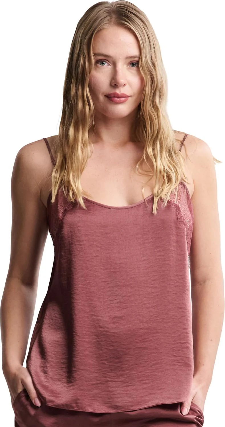 Barefoot Dreams - Womens Liquid Satin Lace Camisole - Image 3