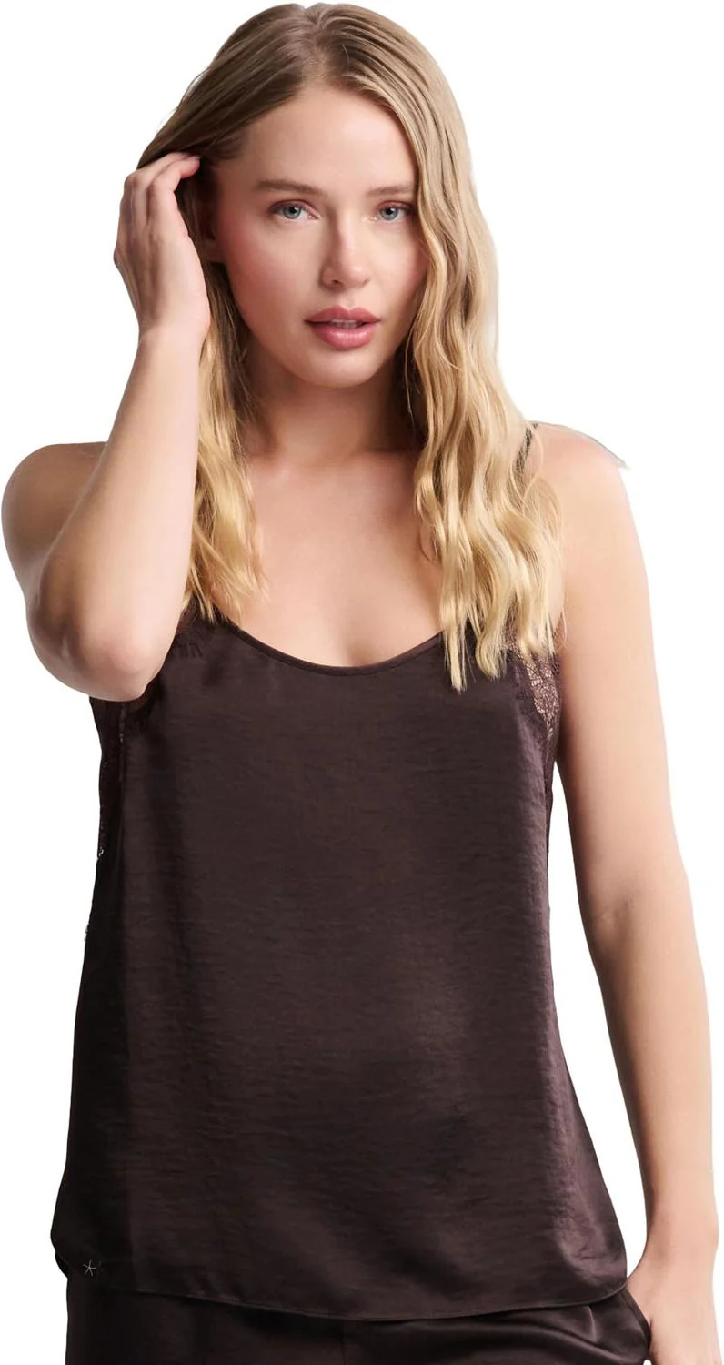 Barefoot Dreams - Womens Liquid Satin Lace Camisole - Image 4