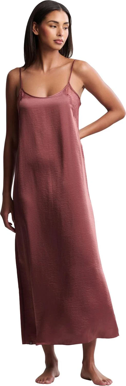 Barefoot Dreams - Womens Liquid Satin Lace Slip Dress - Image 4