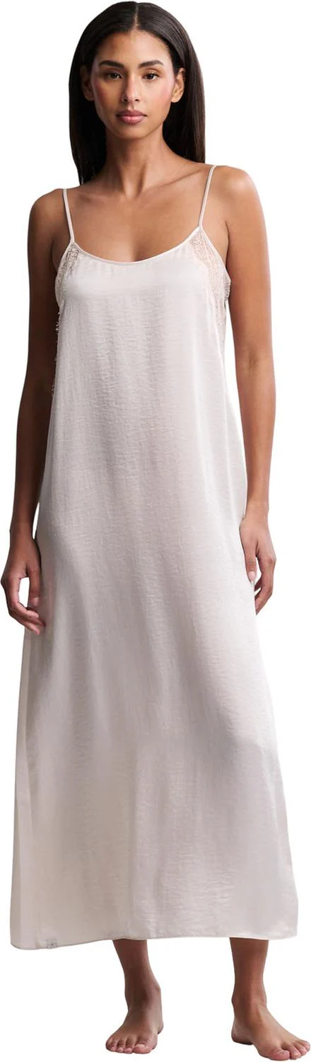 Barefoot Dreams - Womens Liquid Satin Lace Slip Dress - Image 5