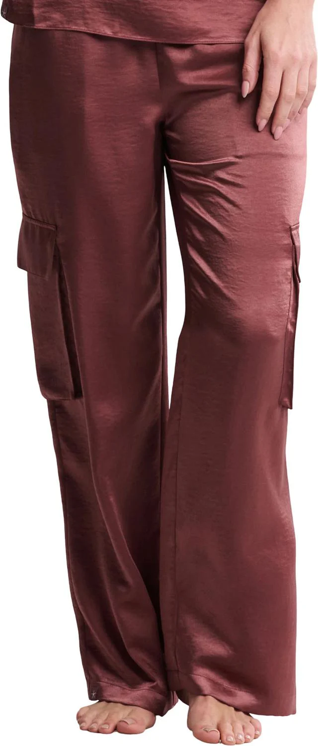Barefoot Dreams - Womens Liquid Satin Wide Leg Cargo Pant - Image 3