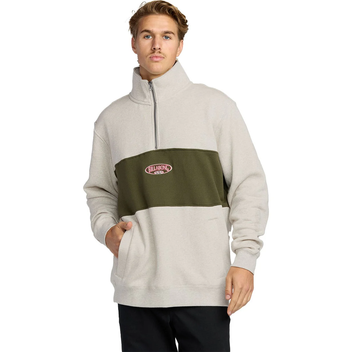 Billabong - Mens Bad Dog 3/4 Mock Neck Sweatshirt - Image 2