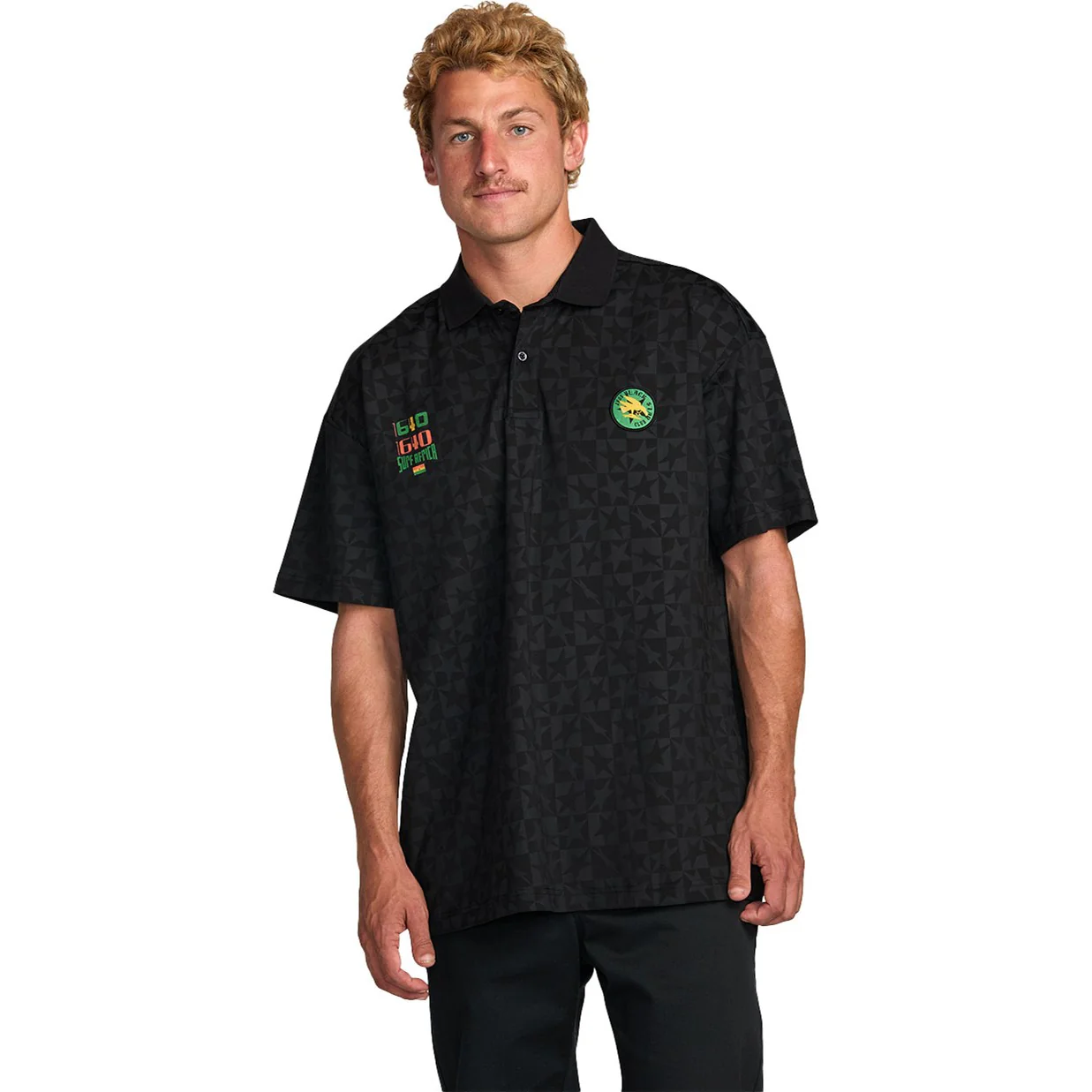 Billabong - Mens Black Star Surf Club Polo - Image 2