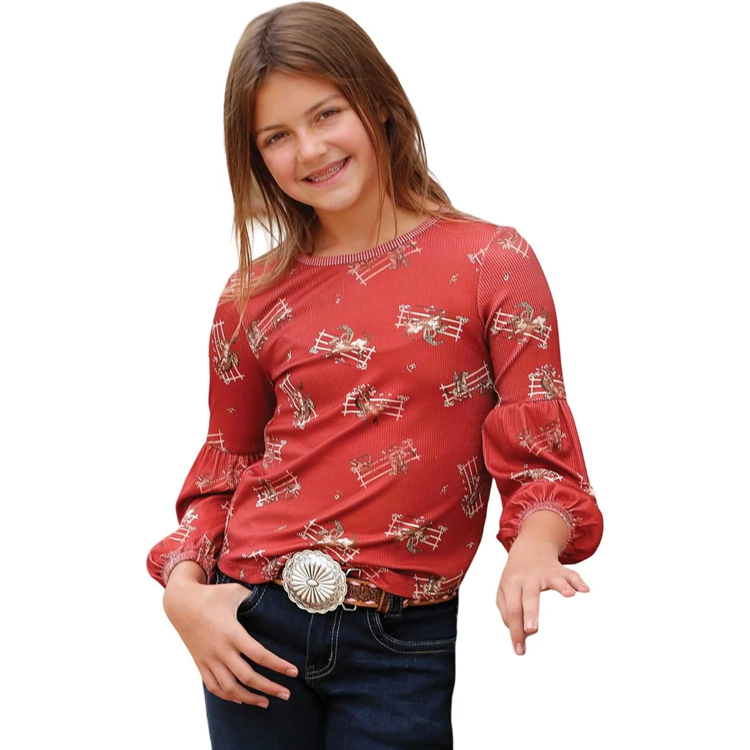 Cinch - Girls Long Sleeve Print Blouse - Image 2
