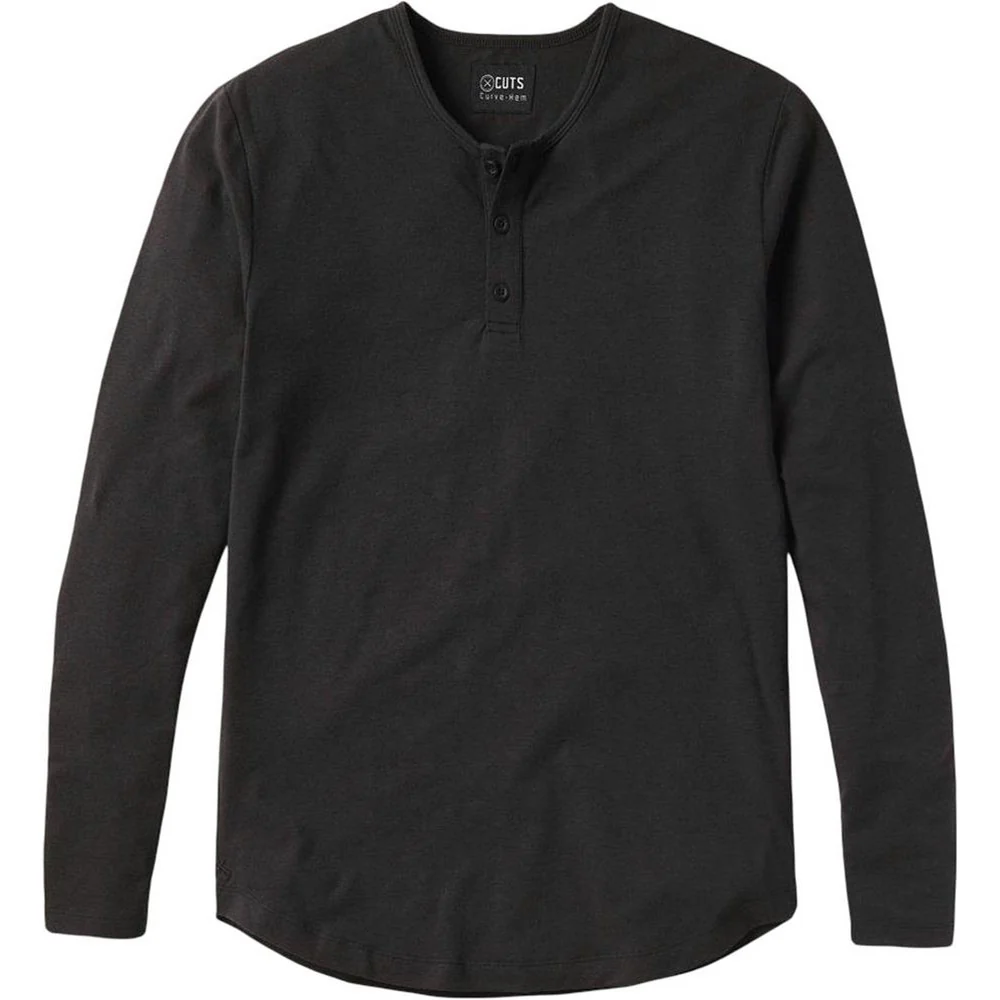 Cuts - Mens AO Long-Sleeve Henley Curve-Hem Tee - Image 17