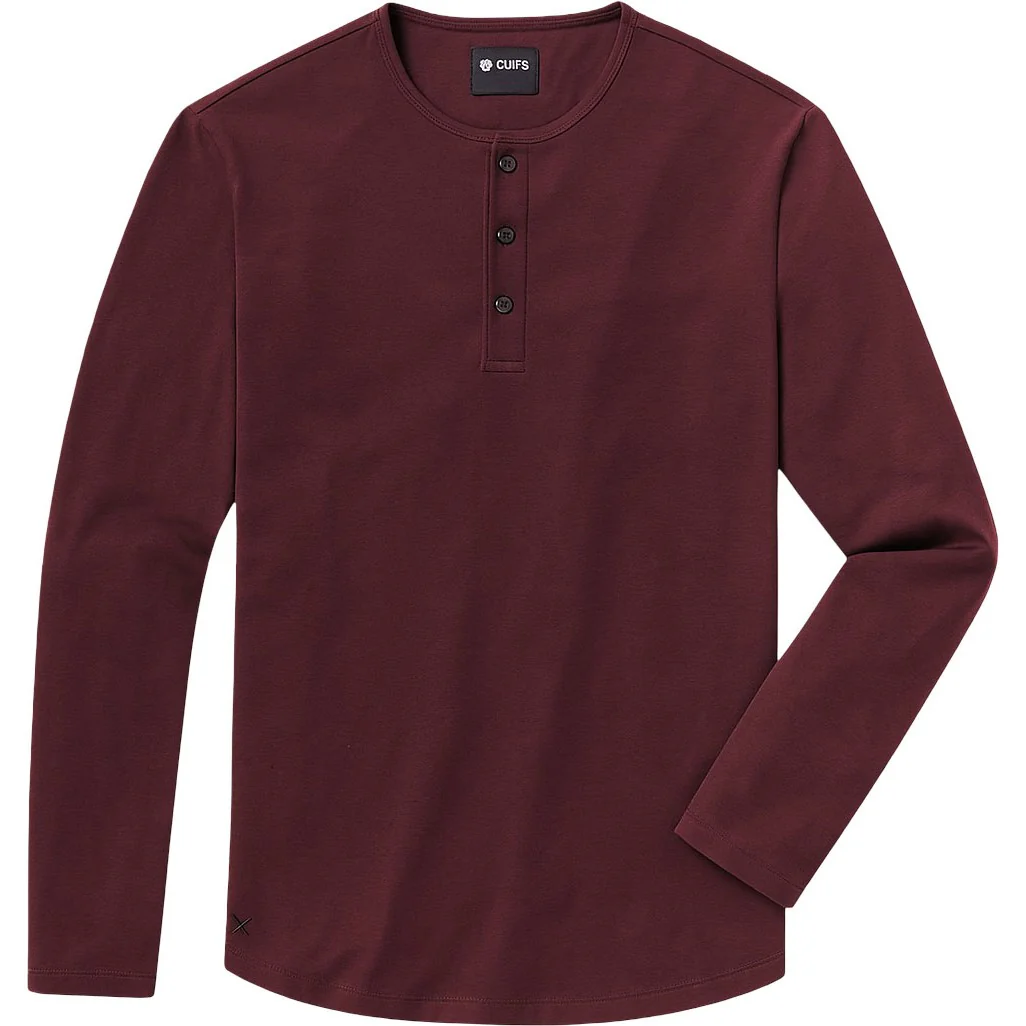 Cuts - Mens AO Long-Sleeve Henley Curve-Hem Tee - Image 18