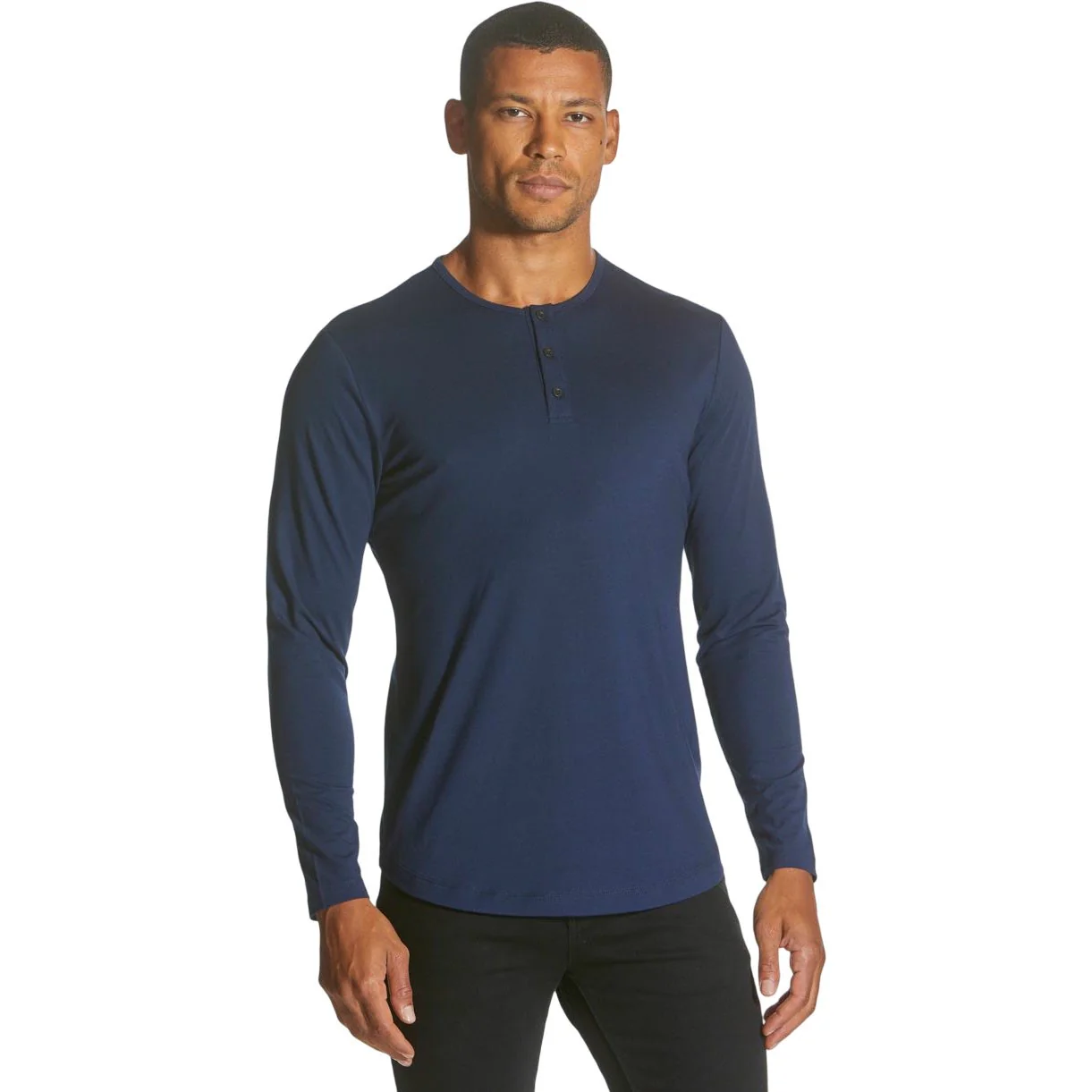 Cuts - Mens AO Long-Sleeve Henley Curve-Hem Tee - Image 21