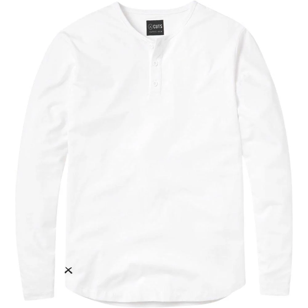 Cuts - Mens AO Long-Sleeve Henley Curve-Hem Tee - Image 23