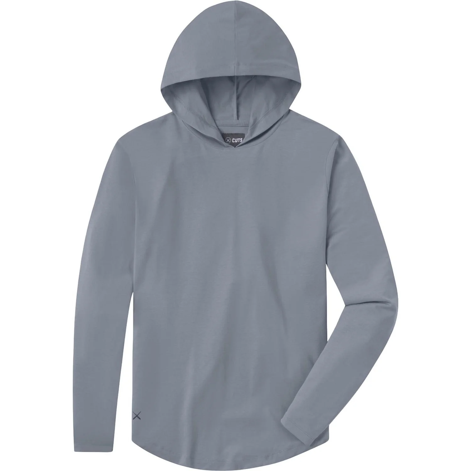Cuts - Mens AO Long-Sleeve Hooded Curve-Hem Tee - Image 2