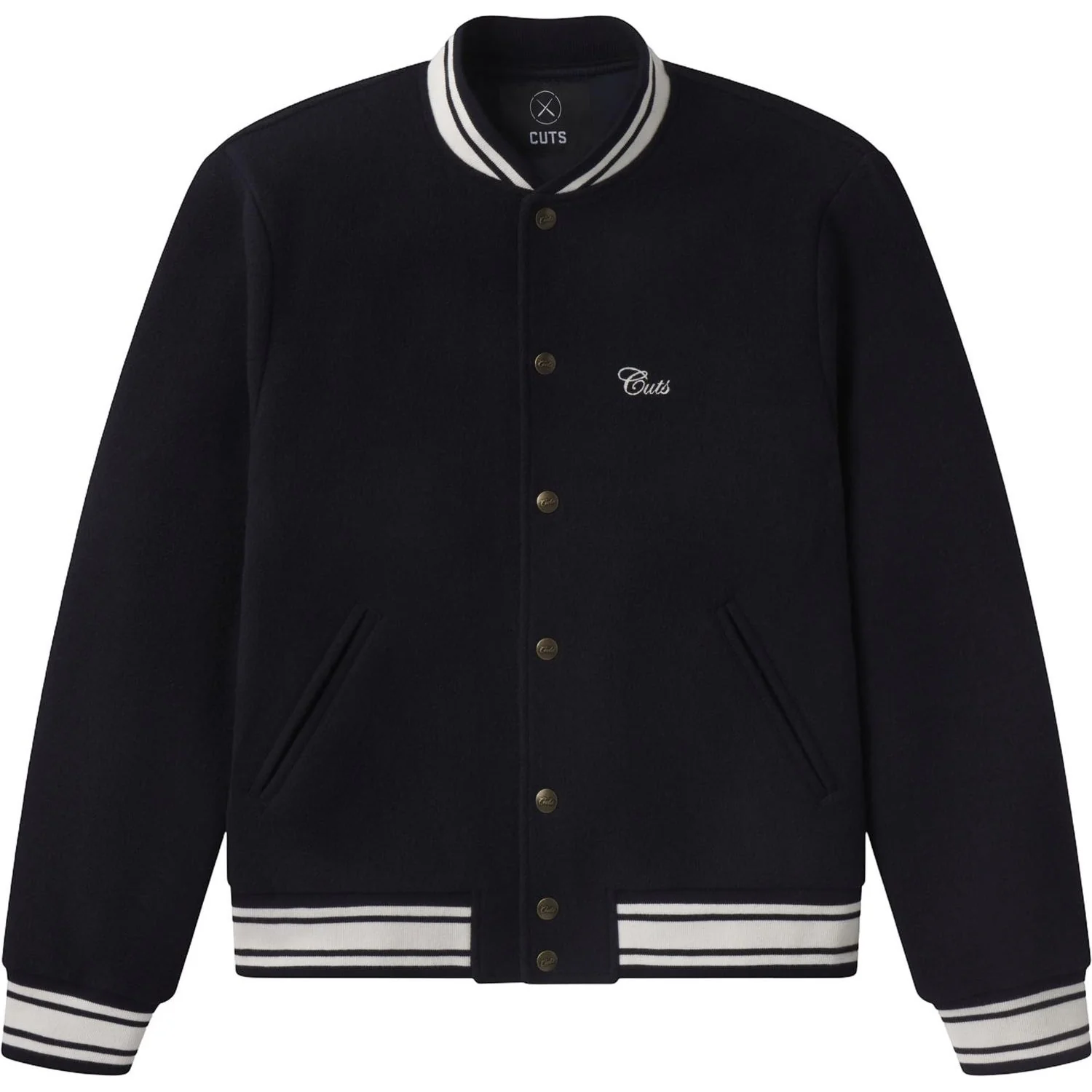 Cuts - Mens Varsity Bomber Full-Zip Jacket