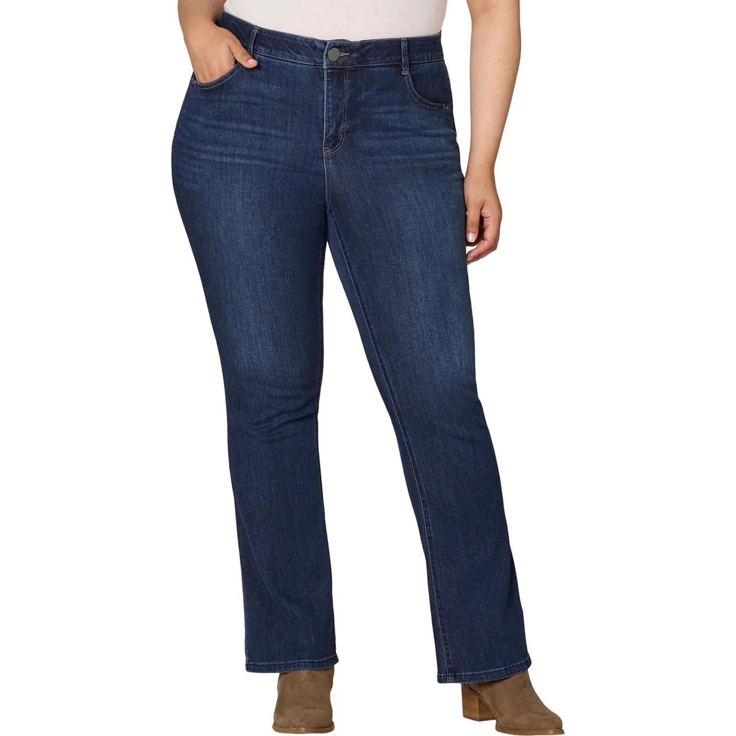 Democracy - Womens Absolution High Rise Cascading Itty Bitty Boot Plus Size Jeans - Image 2