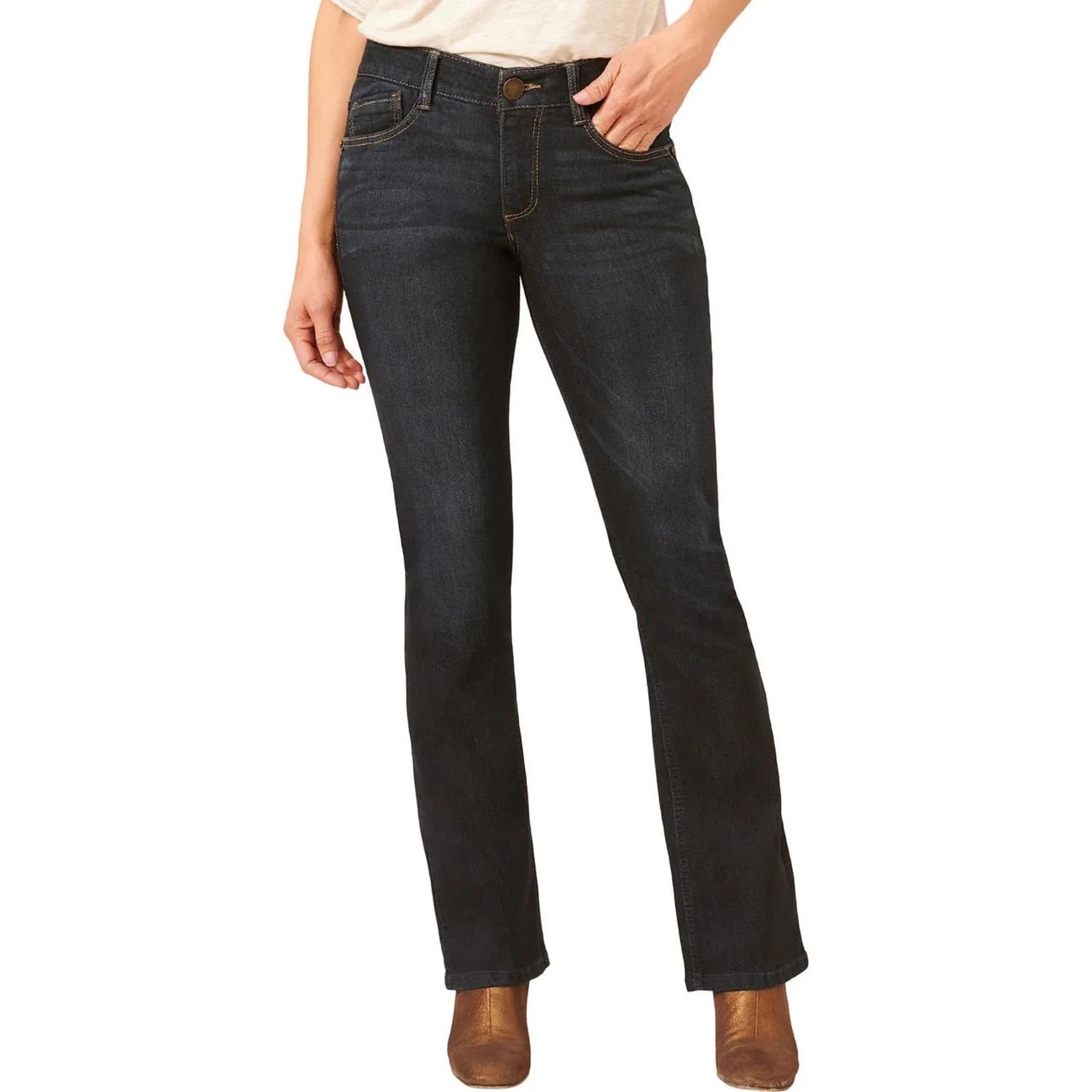 Democracy - Womens Absolution Itty Bitty Bootcut Indigo Petite Jeans