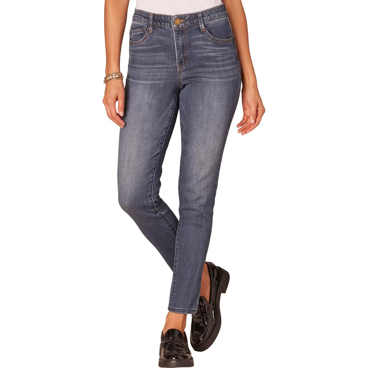 Democracy - Womens Modern Absolution High Rise Ankle Length Blue Skinny Jeans - Image 2