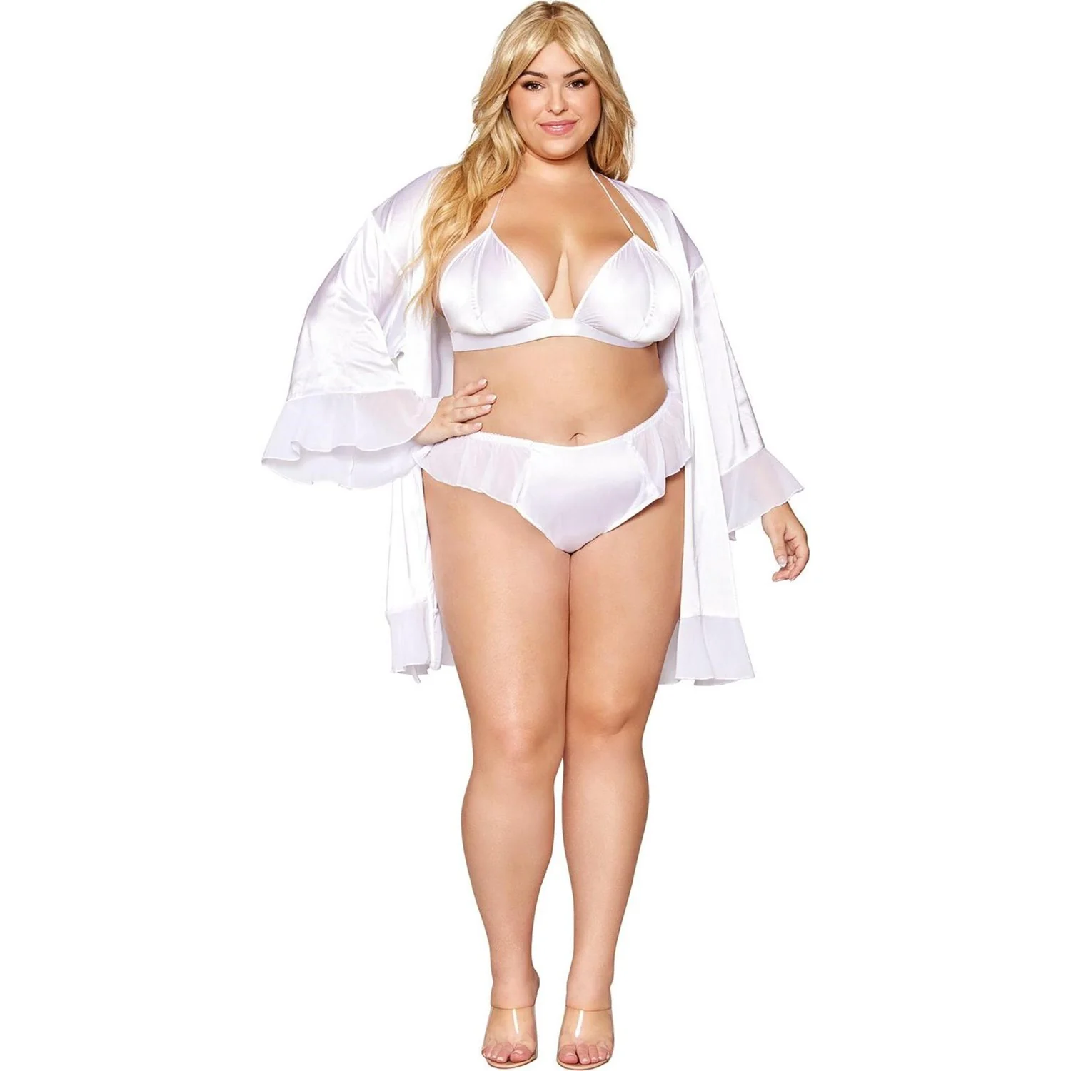 Dreamgirl - Womens Robe, Bralette, And Thong Robe Set - Image 2