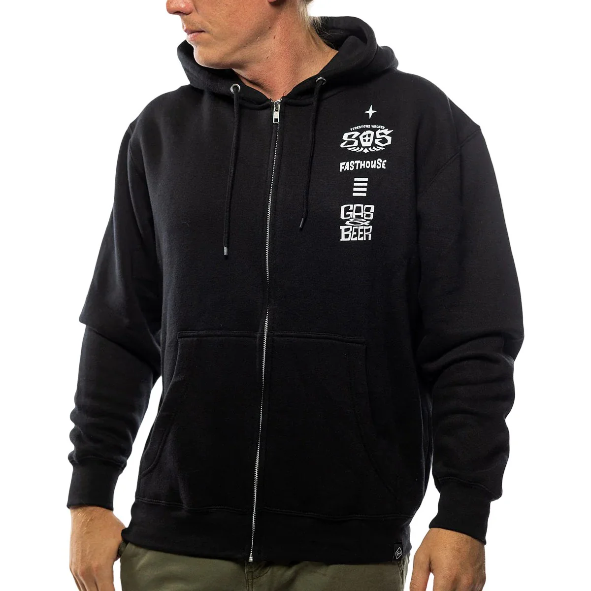 Fasthouse - Mens Fuel Hooded Zip Up Pullover - Image 2