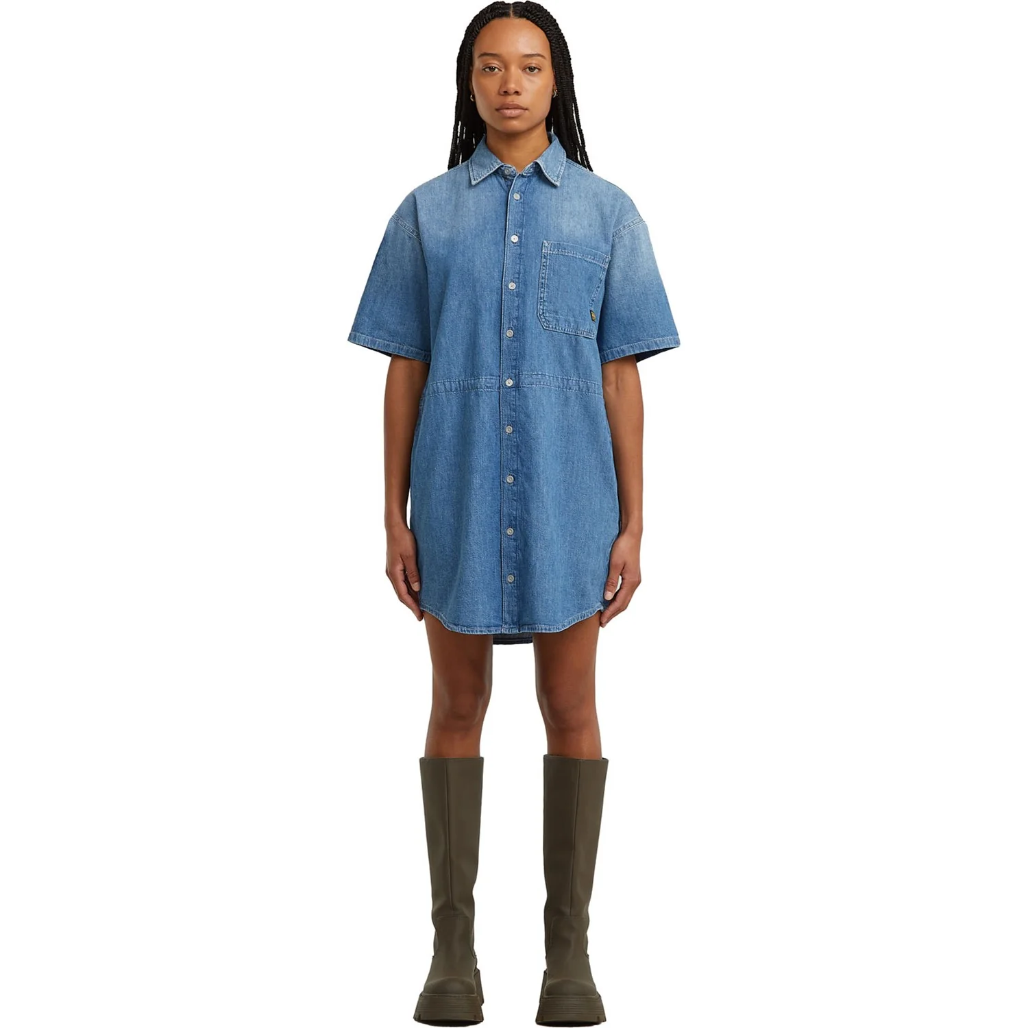 G-Star Raw - Womens Relaxed Drawcord Short Sleeve Dress