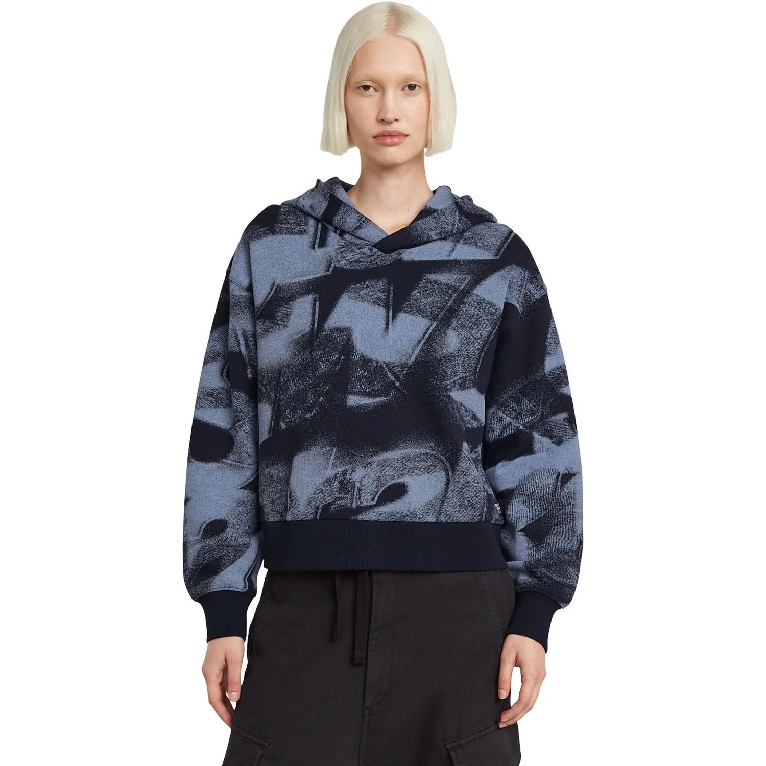 G-Star Raw - Womens Sprayed Letters Loose Hooded Sweater - Image 3