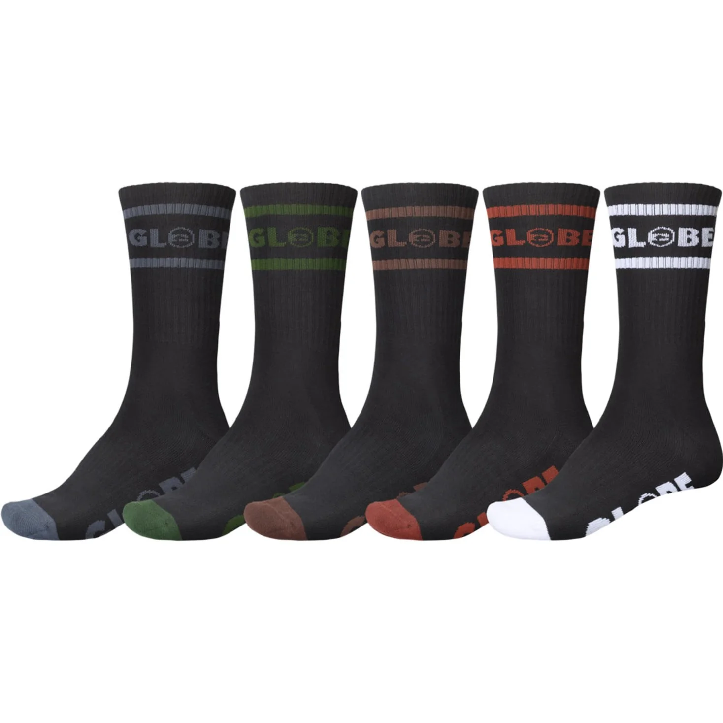 Globe - Mens Tilt Hi Crew 5 Pack Sock - Image 4