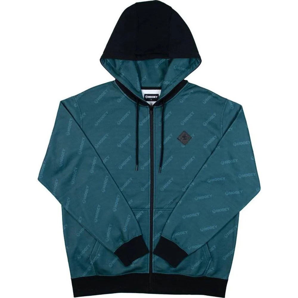 Hooey - Mens Butte Full Zip Hoodie With Light Logo All Over With Two Pockets - Image 3