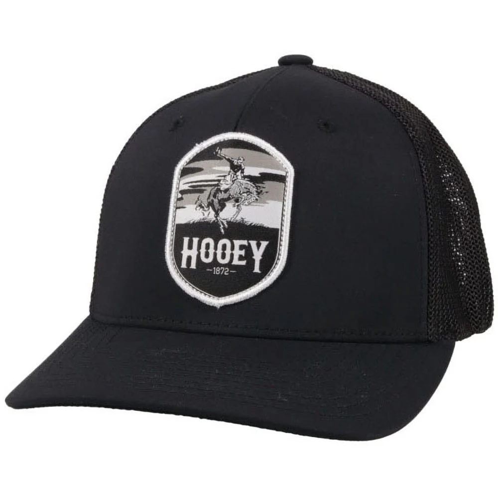 Hooey - Mens Cheyenne Hooey Black 5-Panel Flexfit With Black / White Patch - S/M