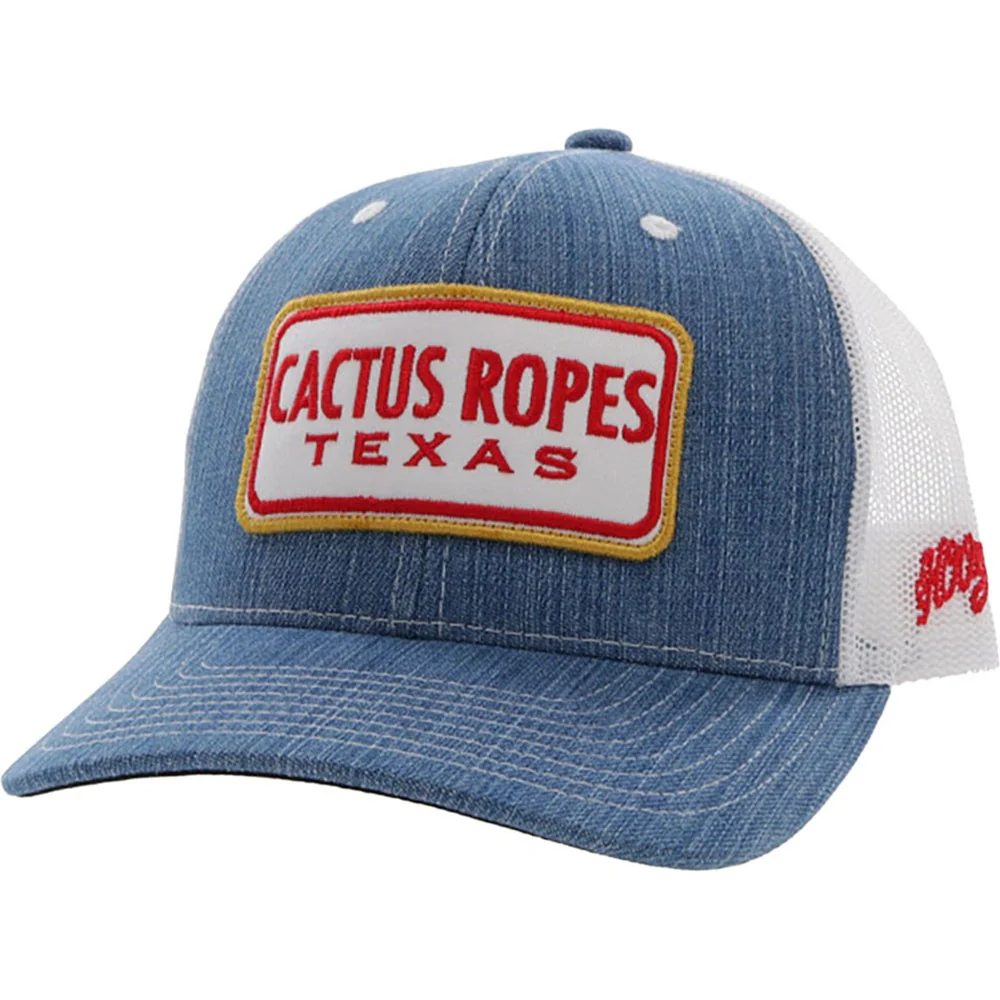 Hooey - Mens Cr80 Denim 6-Panel Trucker Cap With Rectangle Patch - Image 2