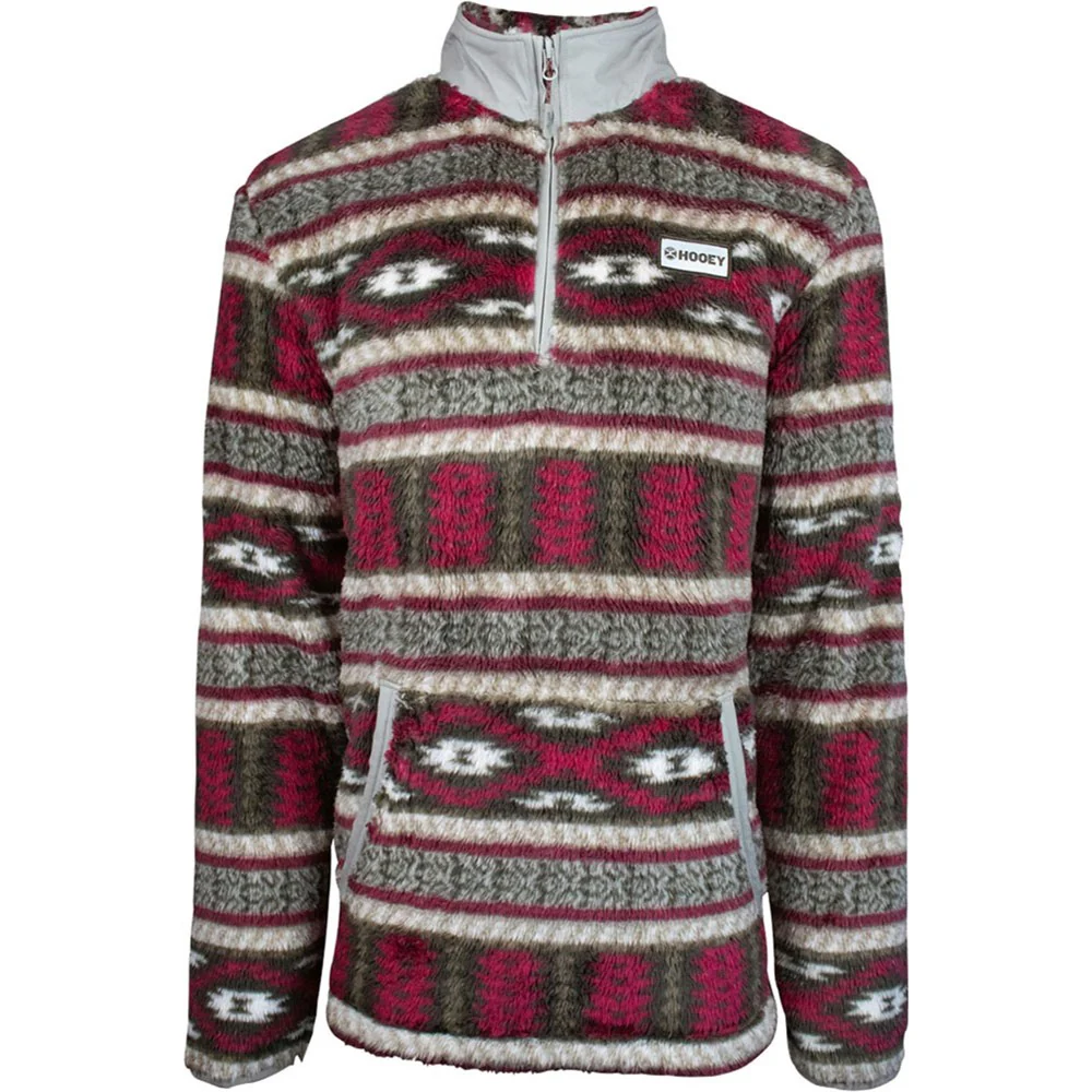 Hooey - Mens Fleece Pull Over With All Over Aztec Pattern