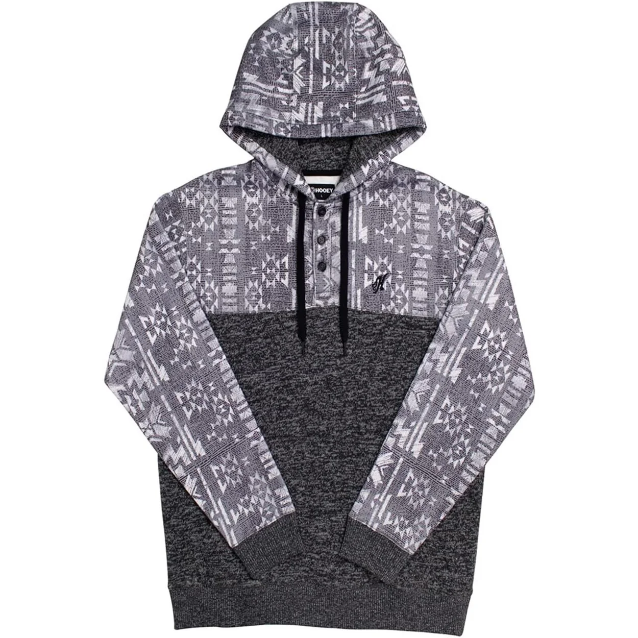 Hooey - Mens Jimmy Hoodie With Aztec Across Chest Sleeves And Hood & Internal Phone Pocket - Image 2