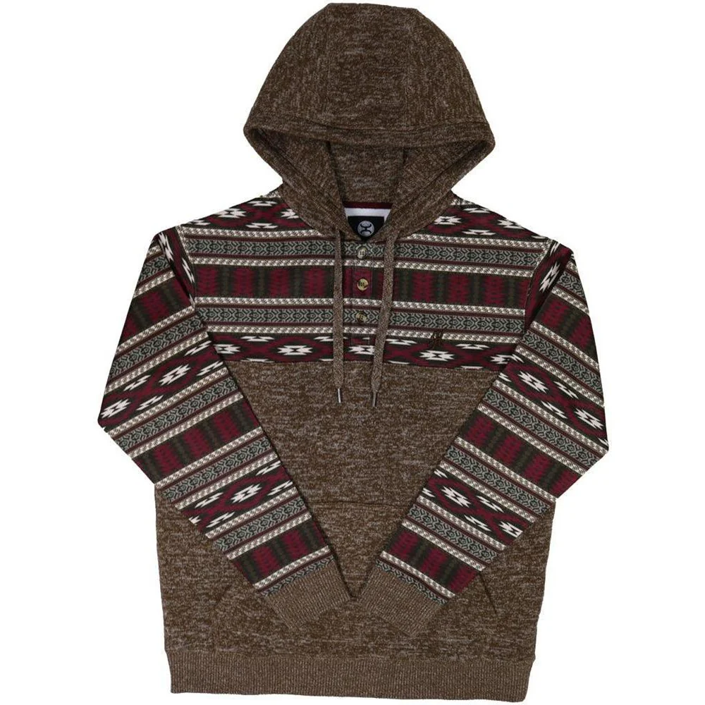 Hooey - Mens Jimmy Hoodie With Multi Color Pattern On Shoulders And Sleeves & With A Internal Phone Pocket - Image 3