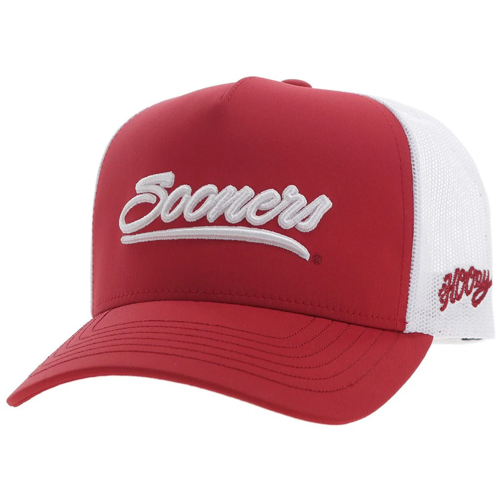 Hooey - Mens Ou White 5-Panel Trucker With Red Sooners - Osfa - Image 3