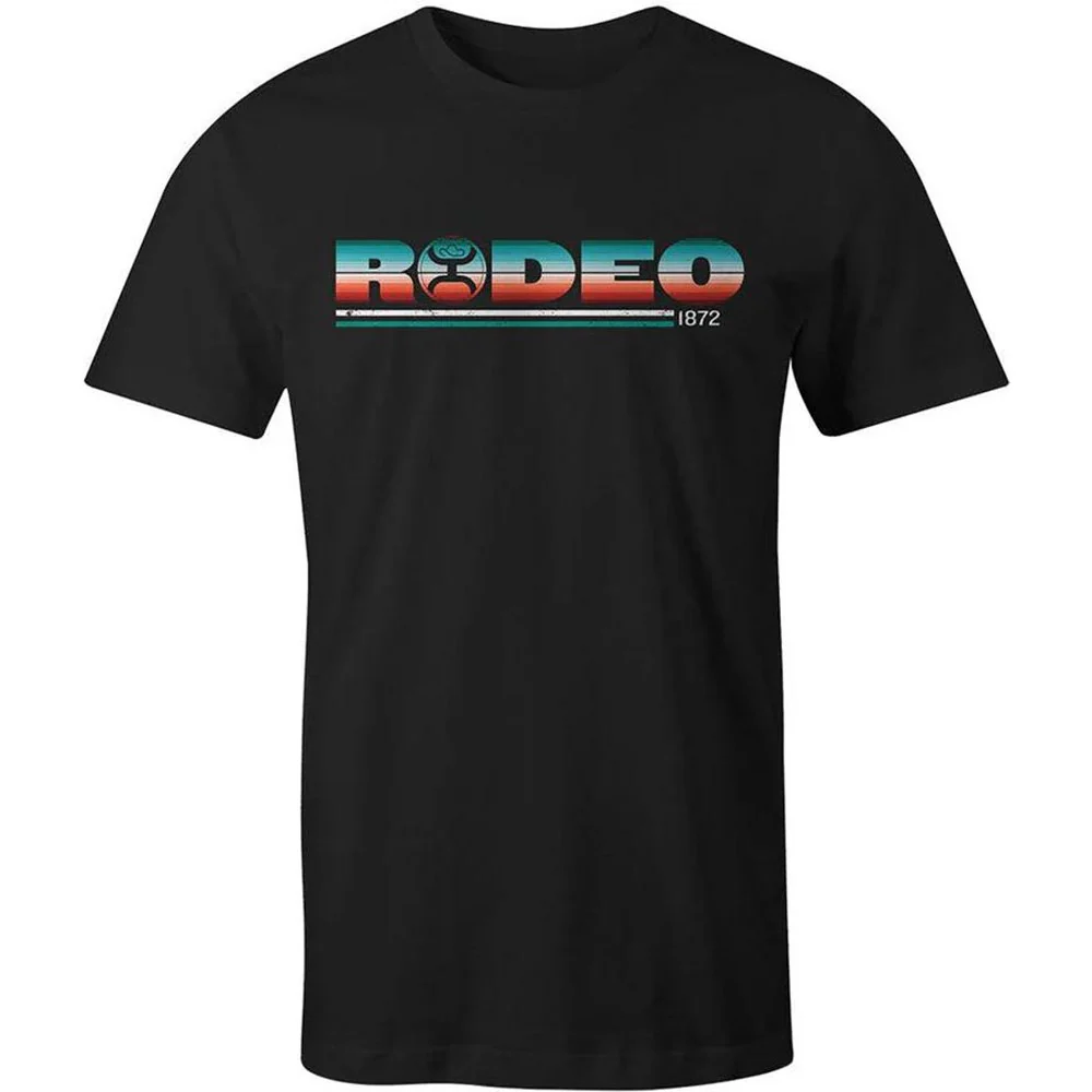 Hooey - Mens Rodeo Crew Neck Short Sleeve T-Shirt With Serape Pattern Logo On Chest