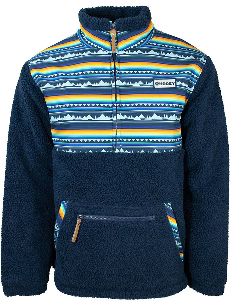 Hooey - Mens Sherpa Pullover With Stripe Pattern Chest And Collar - Image 2