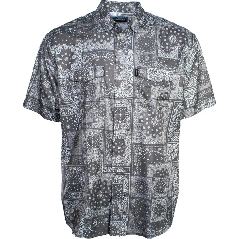 Hooey - Mens Sol Bandana Pattern All Over Short Sleeve Pearl Snap Shirt With Lens Cleaner - Image 2