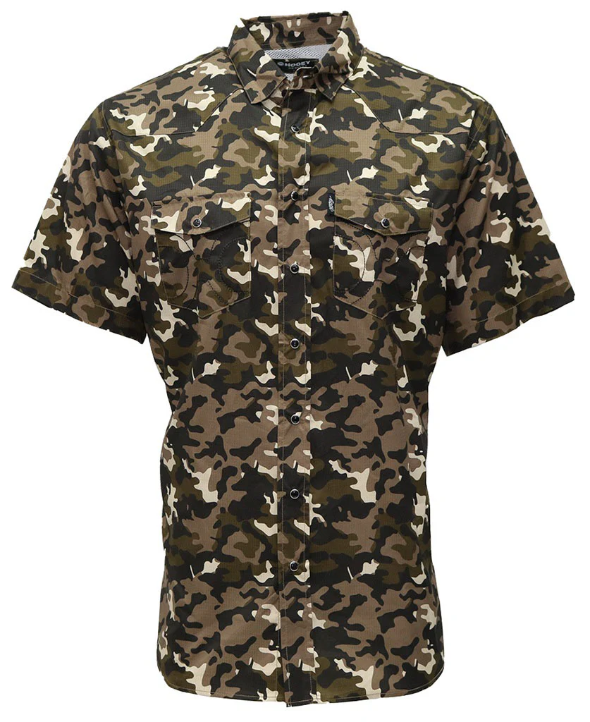Hooey - Mens Sol Camo Pattern All Over Short Sleeve Pearl Snap Shirt With Lens Cleaner - Image 2