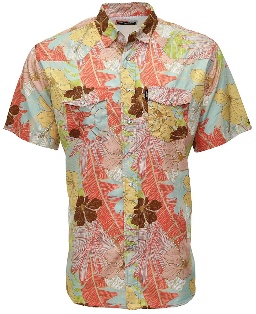 Hooey - Mens Sol Multi Color Laguna Meadow Floral Pattern All Over Short Sleeve Pearl Snap Shirt With Lens Cleaner - Image 2