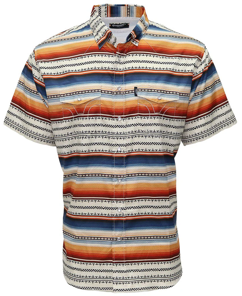 Hooey - Mens Sol Multi Color Serape Pattern All Over Short Sleeve Pearl Snap Shirt With Lens Cleaner - Image 2