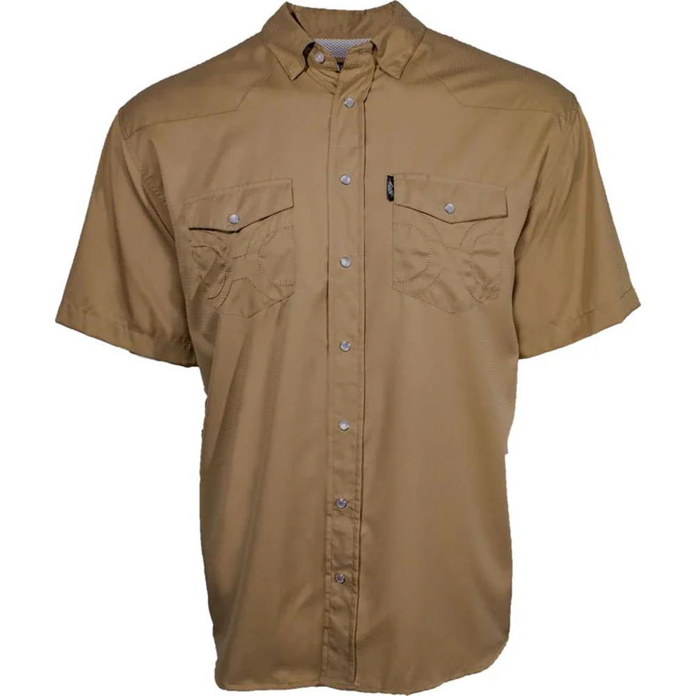 Hooey - Mens Sol Tigers Eye Short Sleeve Pearl Snap Shirt With Lens Cleaner