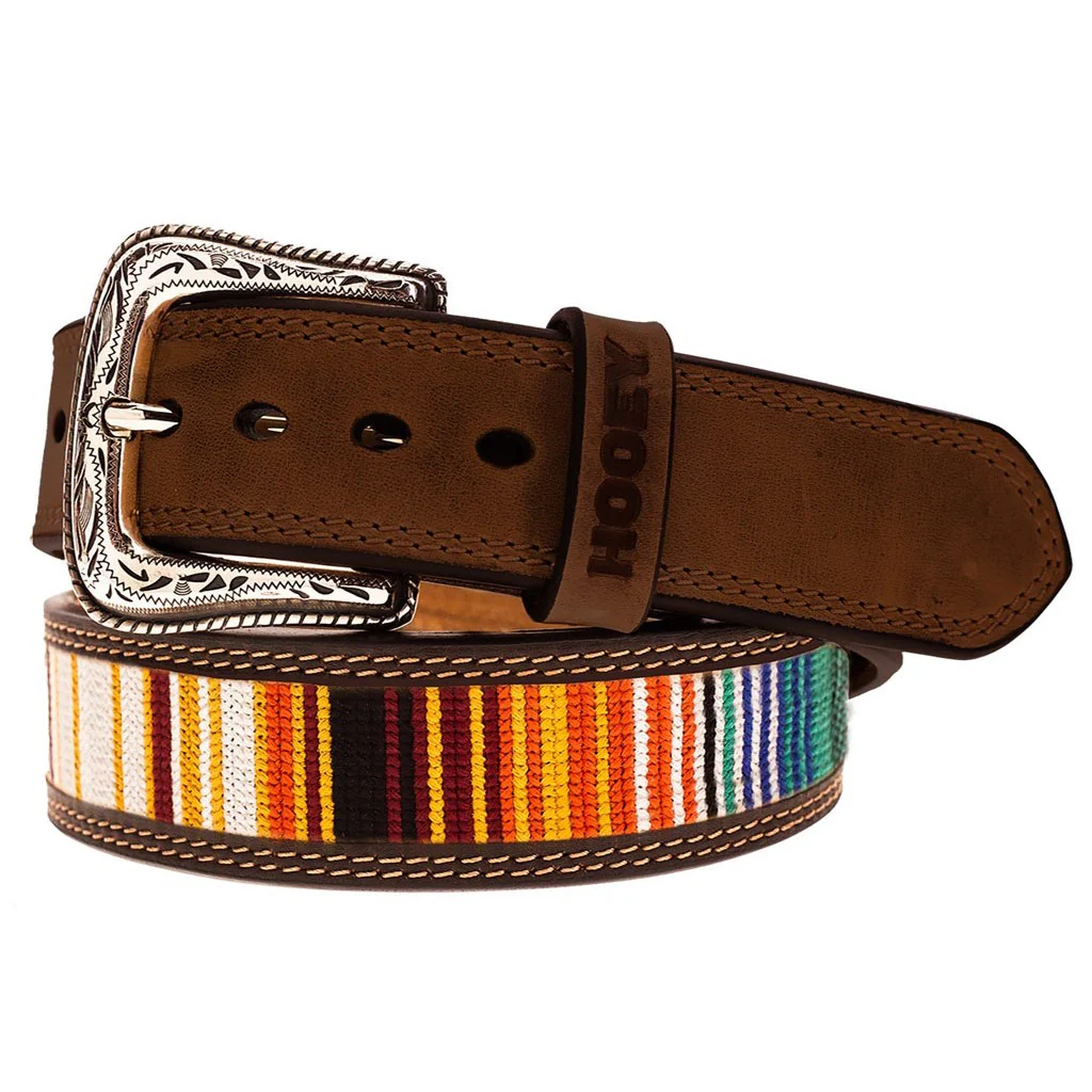 Hooey - Mens Tarlo 1.5 Faux Beaded Serape Embroidered Belt With Leather Double Welt Edge & Billets - Image 2