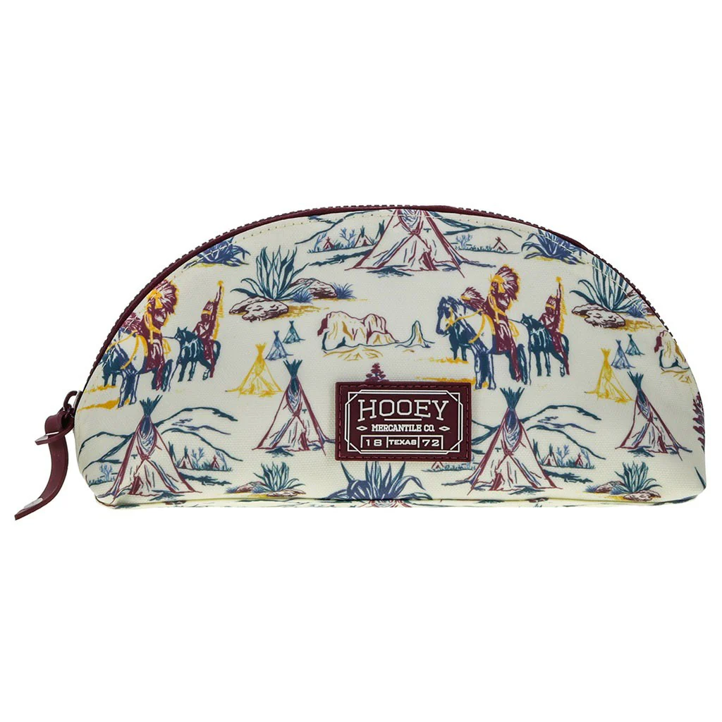Hooey - Unisex Comanche Heritage Accessory Bag All Over Pattern With Wine Zipper