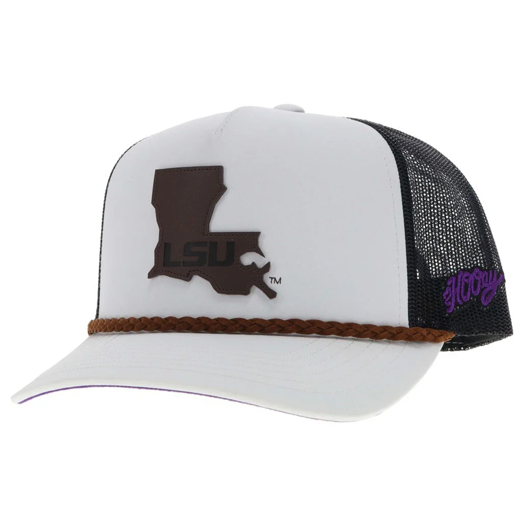 Hooey - Unisex Lsu 5-Panel Trucker Cap With State Of Louisiana Patch