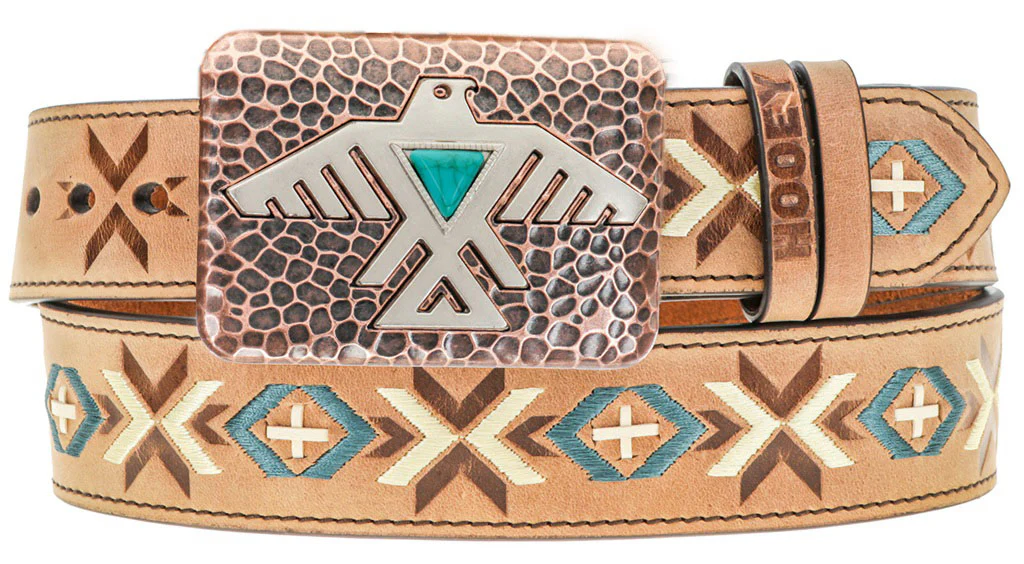 Hooey - Womens Aquila 1.5 Leather Belt With Stitch Pattern - Image 2