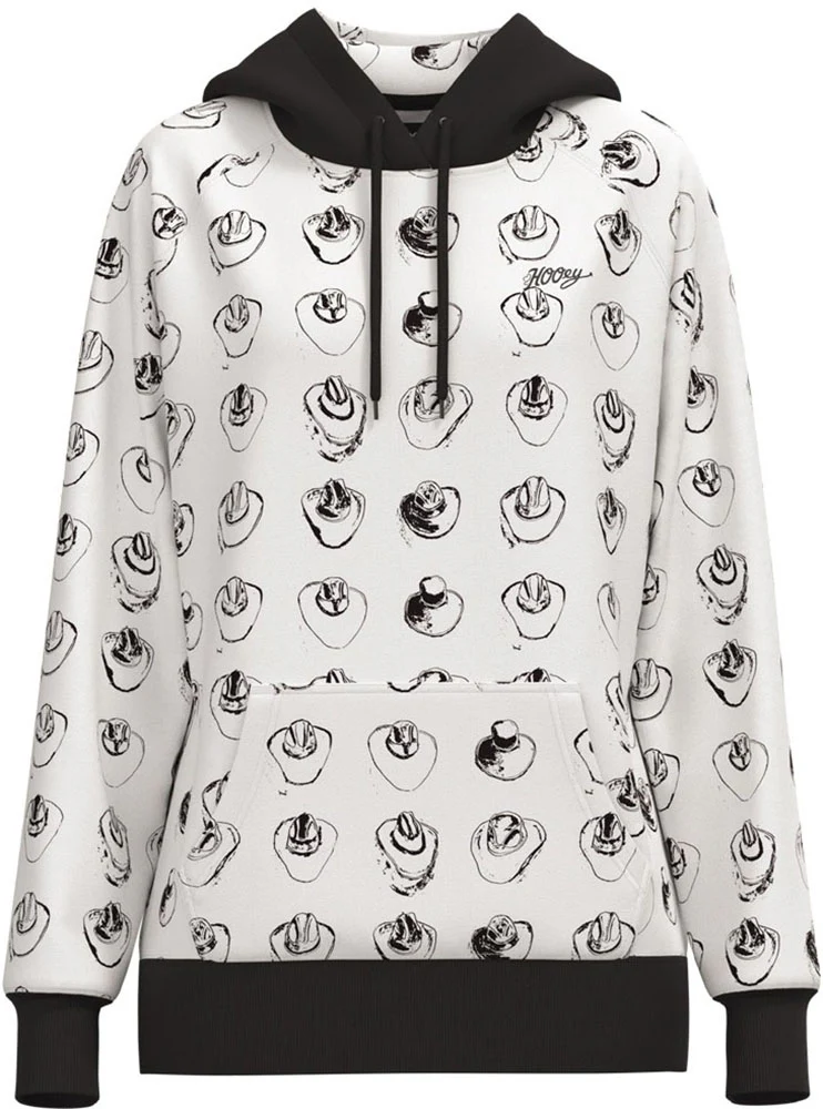Hooey - Womens Cowboy Hat Pattern All Over Hoodie - Image 2