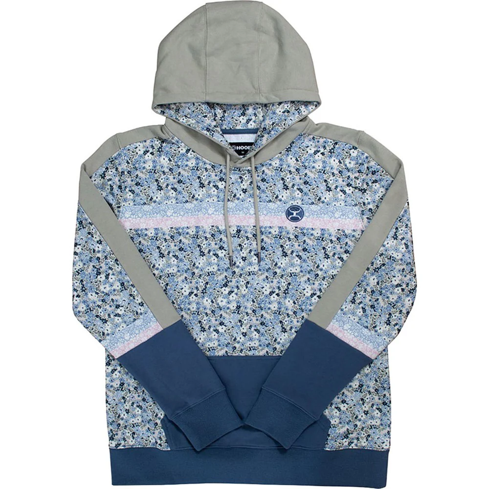 Hooey - Womens Ditzy Ditsy Floral Print Hoodie With Sleeves And Kangaroo Pocket And Hood & Internal Phone Pocket